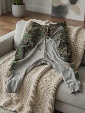 Greg Lauren camo sweat pants, Luxury LA brand size 3